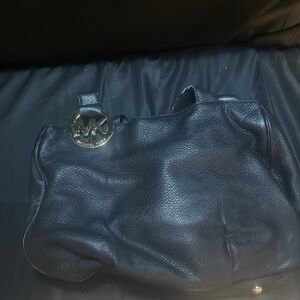 Michael Kors Black Leather Tote Bag-small defect on handles-#515